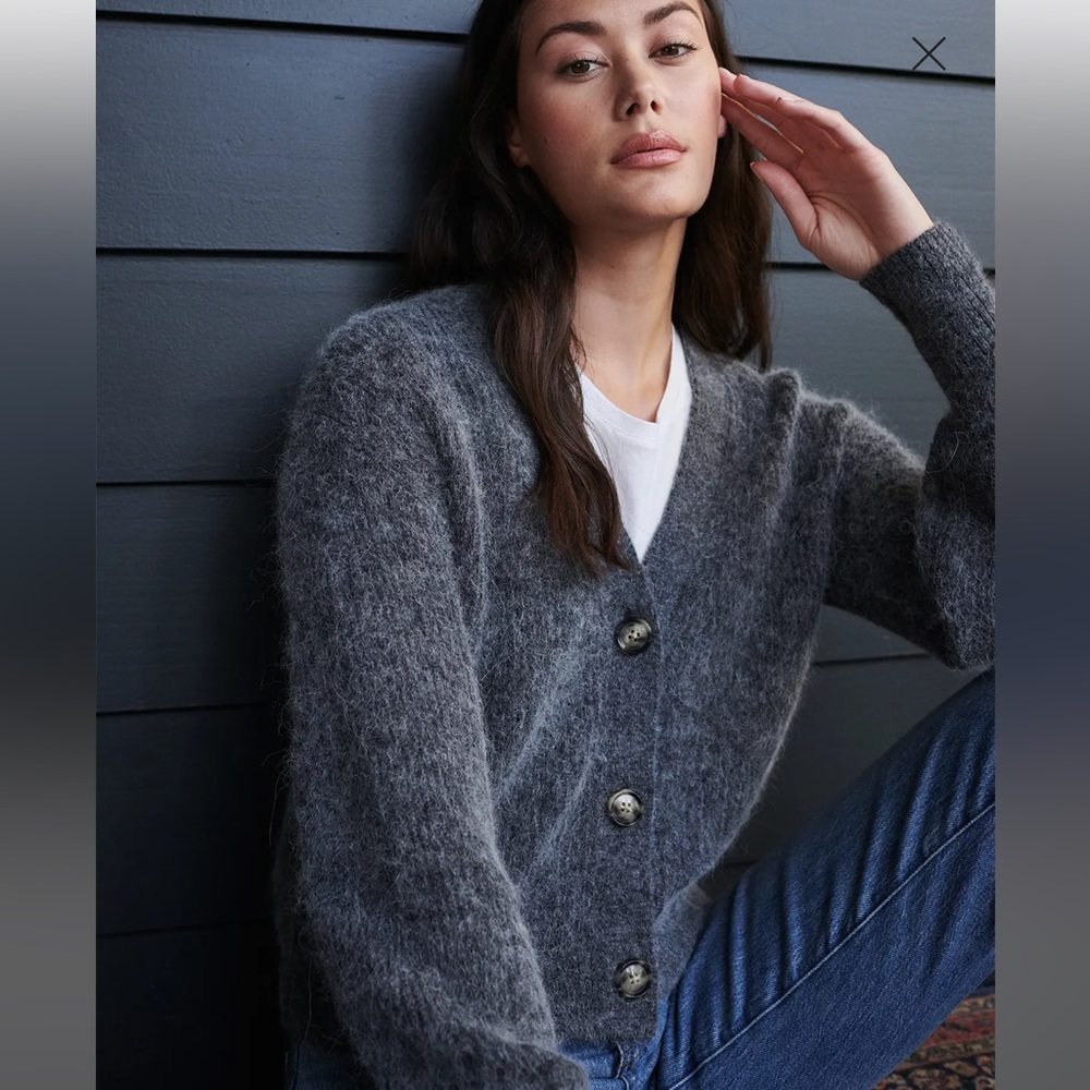 Baby Alpaca-Wool Cropped Cardigan